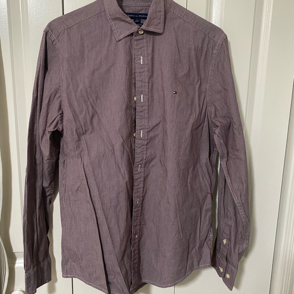 Tommy Hilfiger Men's Casual Purple Shirt